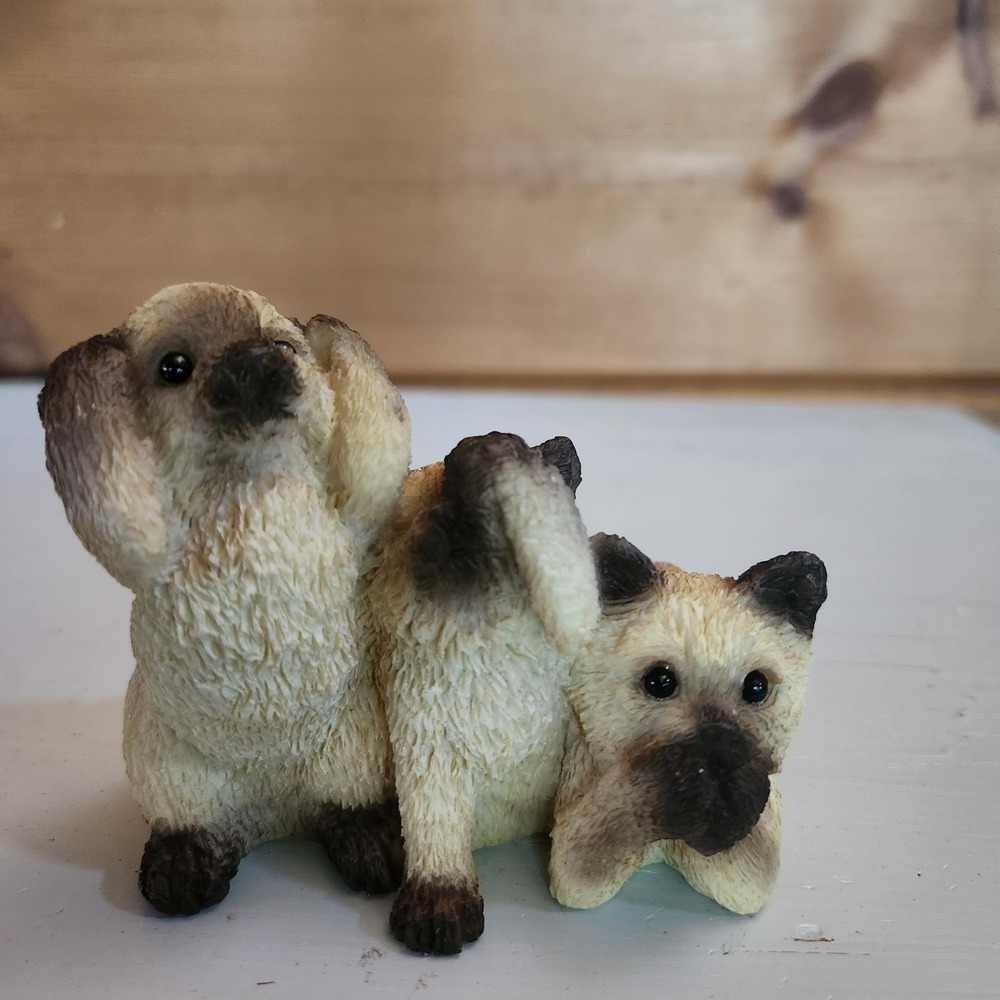 Speak/See/Hear No Evil Himalayan Kittens‎ 1004 Stone Critters Figure Vintage 90s